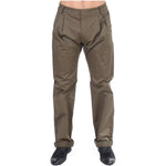 GF Ferre Green Cotton Stretch Comfort Fit Pants SIG11054-1