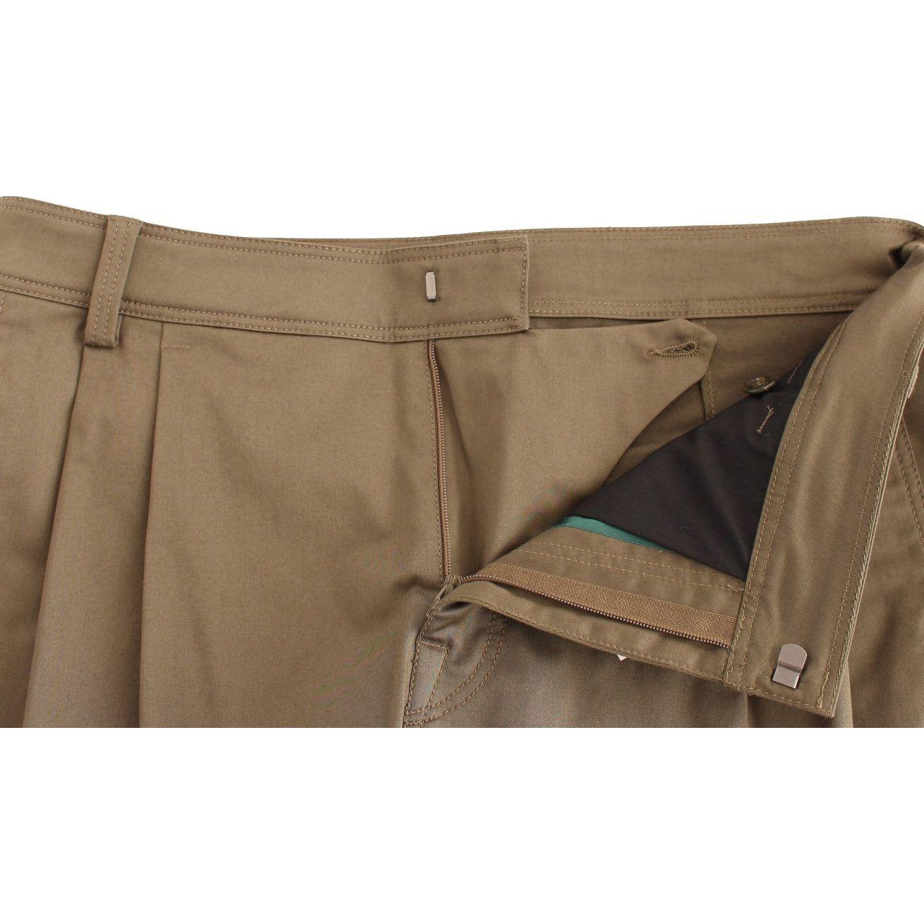 GF Ferre Green Cotton Stretch Comfort Fit Pants SIG11054-1