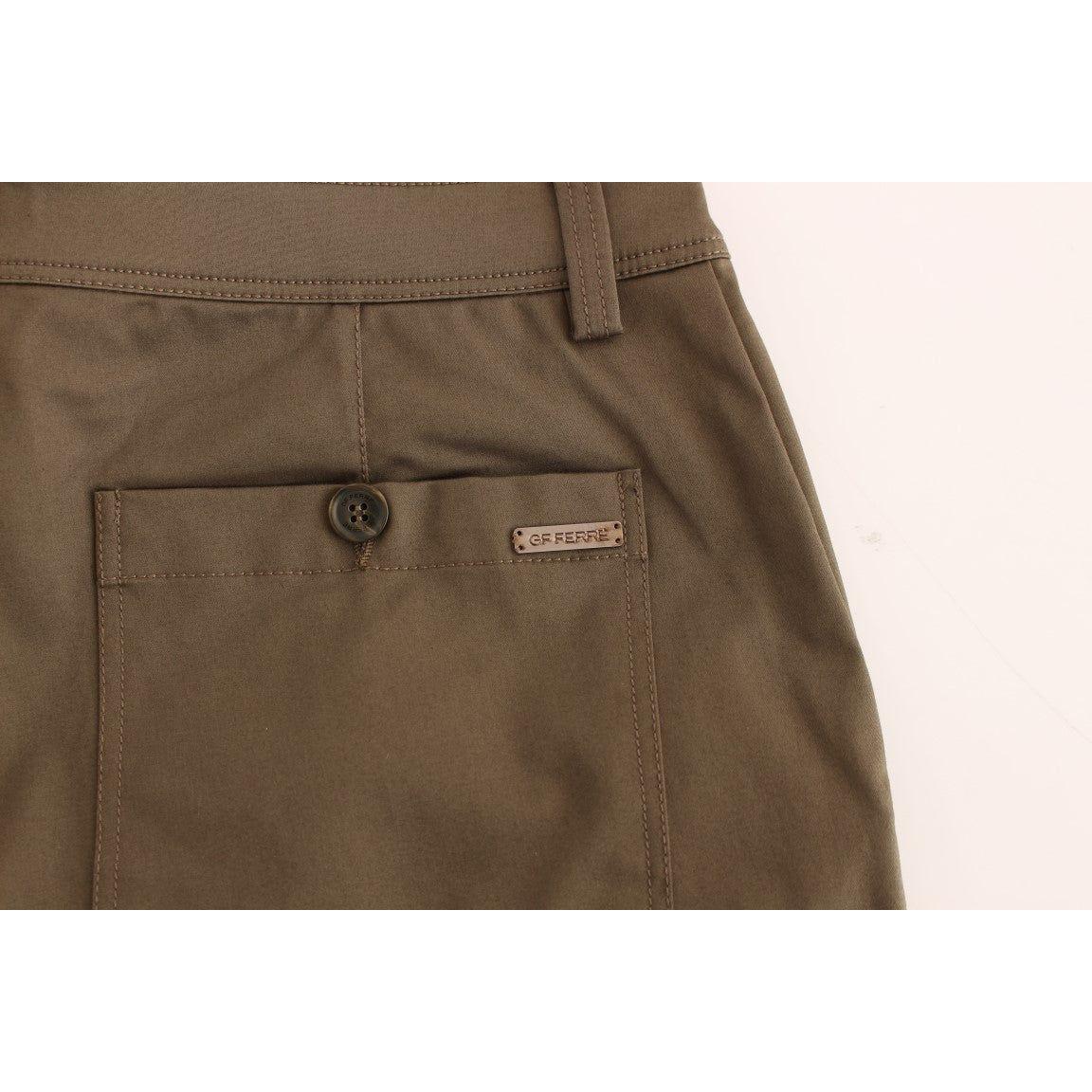 GF Ferre Green Cotton Stretch Comfort Fit Pants SIG11054-1