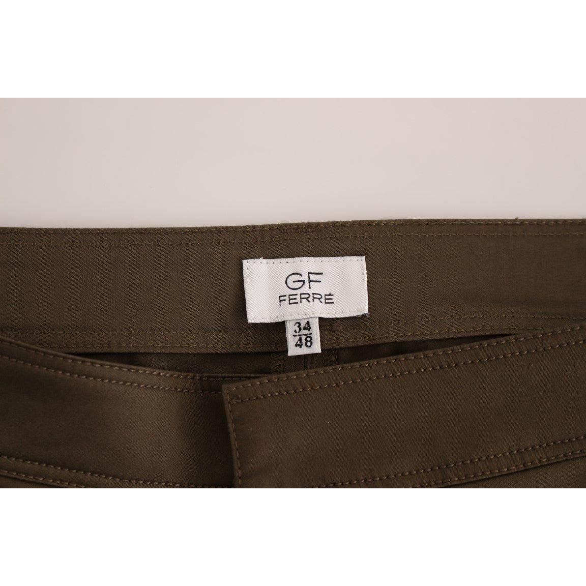 GF Ferre Green Cotton Stretch Comfort Fit Pants SIG11054-1