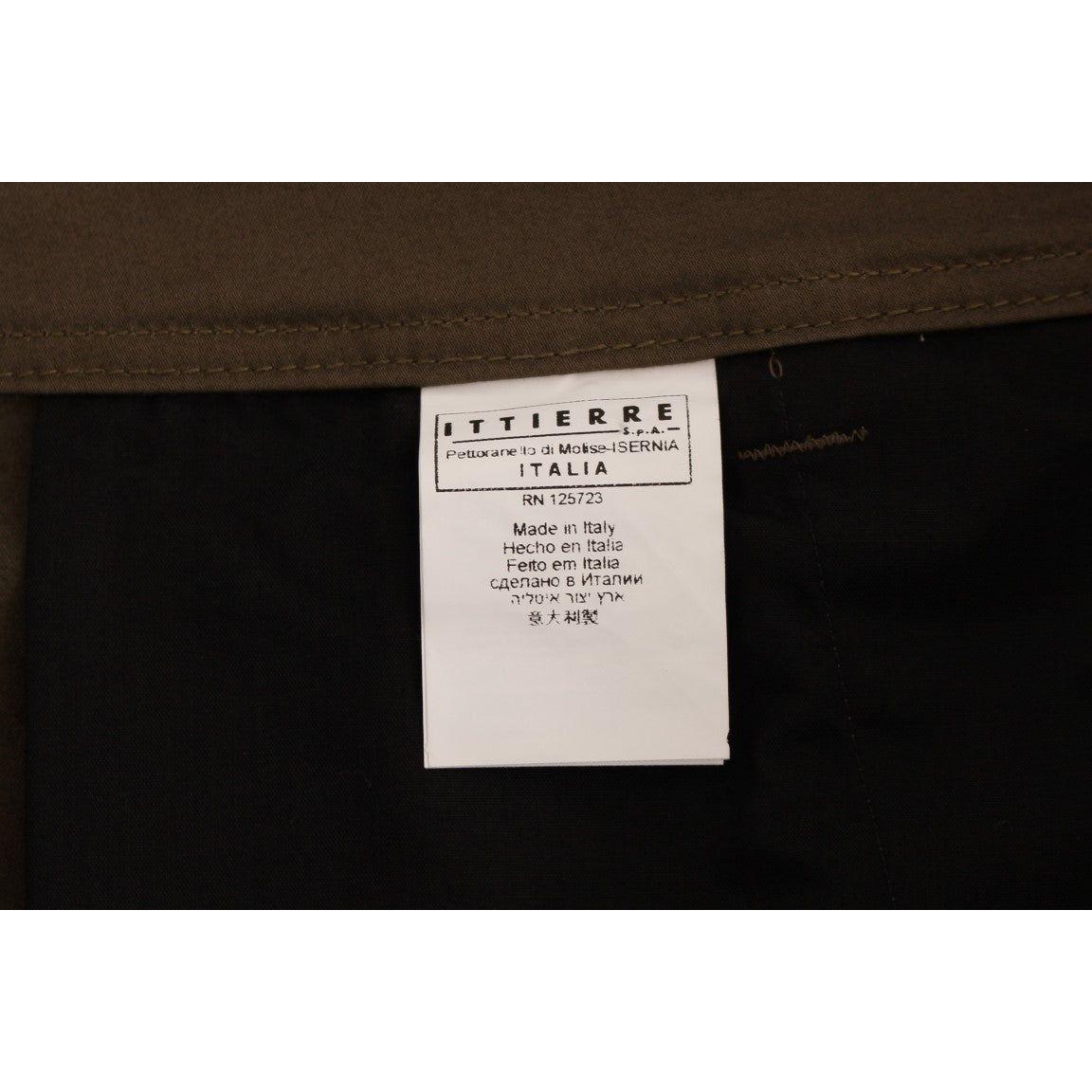 GF Ferre Green Cotton Stretch Comfort Fit Pants