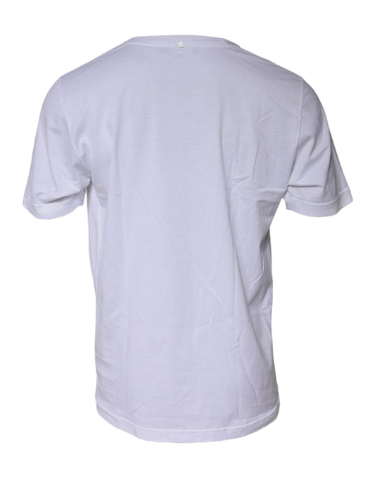 Dolce & Gabbana White Cotton Crew Neck Short Sleeves T-shirt TSH87404-48