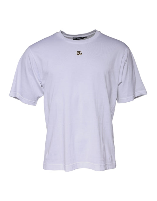 Dolce & Gabbana White DG Logo Crew Neck Short Sleeve T-shirt TSH87408-48