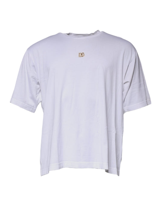 Dolce & Gabbana White DG Logo Crew Neck Short Sleeve T-shirt TSH87420-58