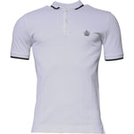 Dolce & Gabbana White Cotton Crown Collared Polo T-shirt TSH87431-44