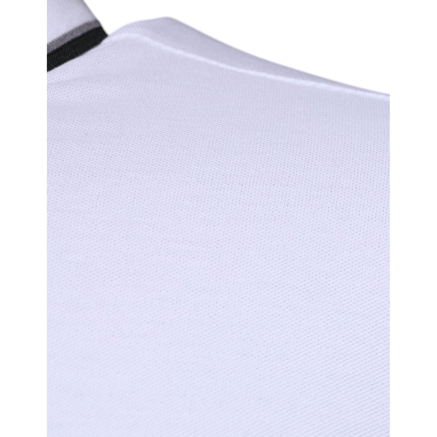 Dolce & Gabbana White Cotton Crown Collared Polo T-shirt TSH87431-44