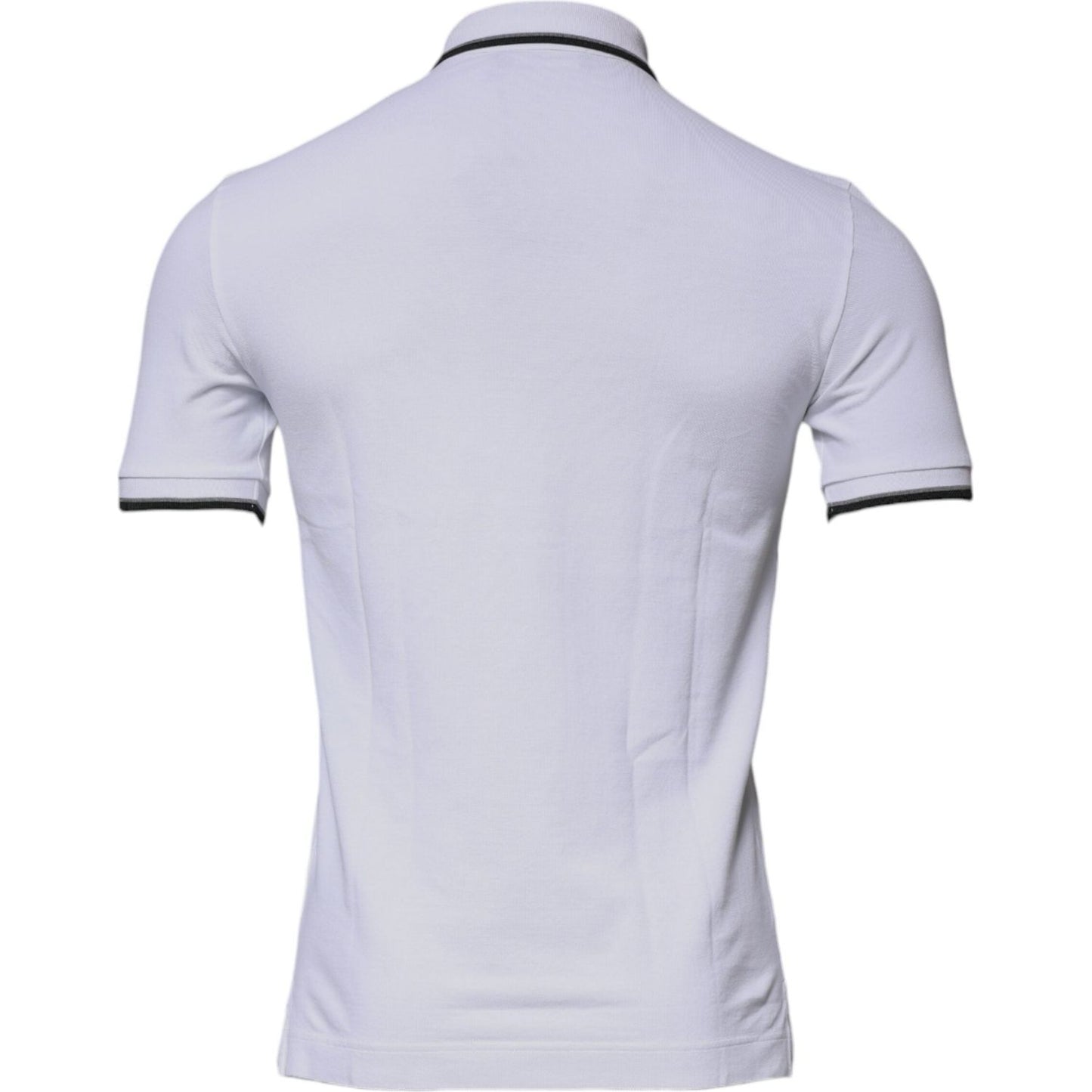 Dolce & Gabbana White Cotton Crown Collared Polo T-shirt TSH87431-44
