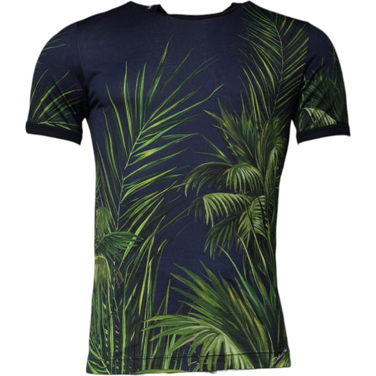 Dolce & Gabbana Blue Tree Print CrewNeck Short Sleeve T-shirt TSH87536-44