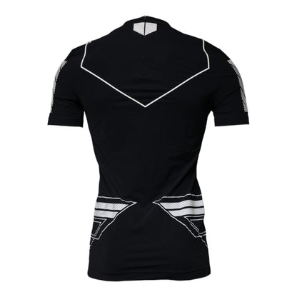 Dolce & Gabbana Black Graphic Print Nylon Crew Neck T-shirt