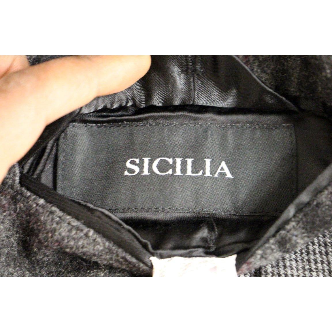 Sicilia 格纹羊毛混纺大衣