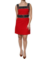 Dolce & Gabbana Red Wool Sleeveless A-line Flared Mini Dress DR281211-44