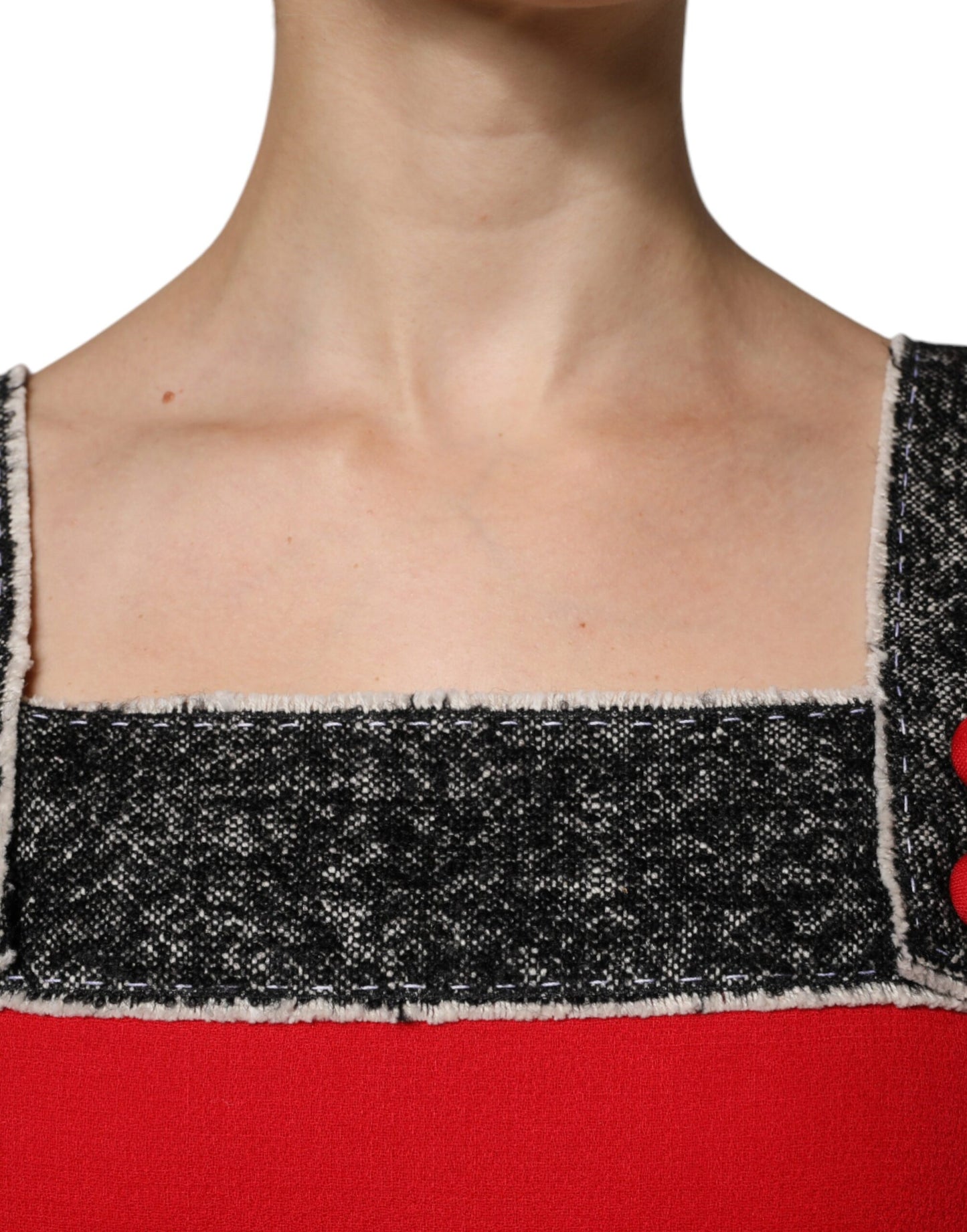 Dolce & Gabbana Red Wool Sleeveless A-line Flared Mini Dress DR281211-44