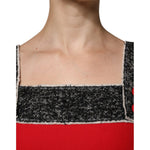 Dolce & Gabbana Red Wool Sleeveless A-line Flared Mini Dress DR281211-44