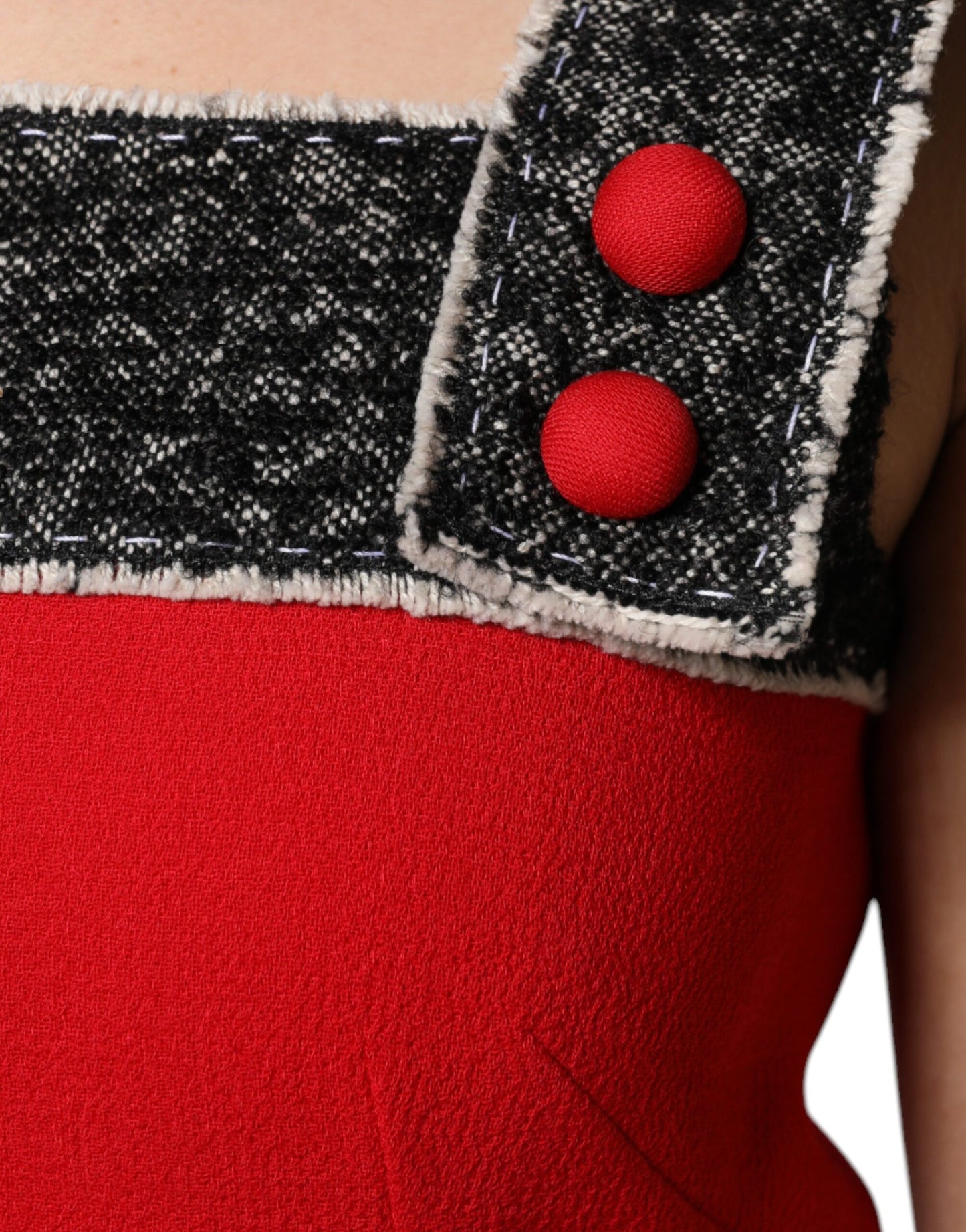 Dolce & Gabbana Red Wool Sleeveless A-line Flared Mini Dress DR281211-44