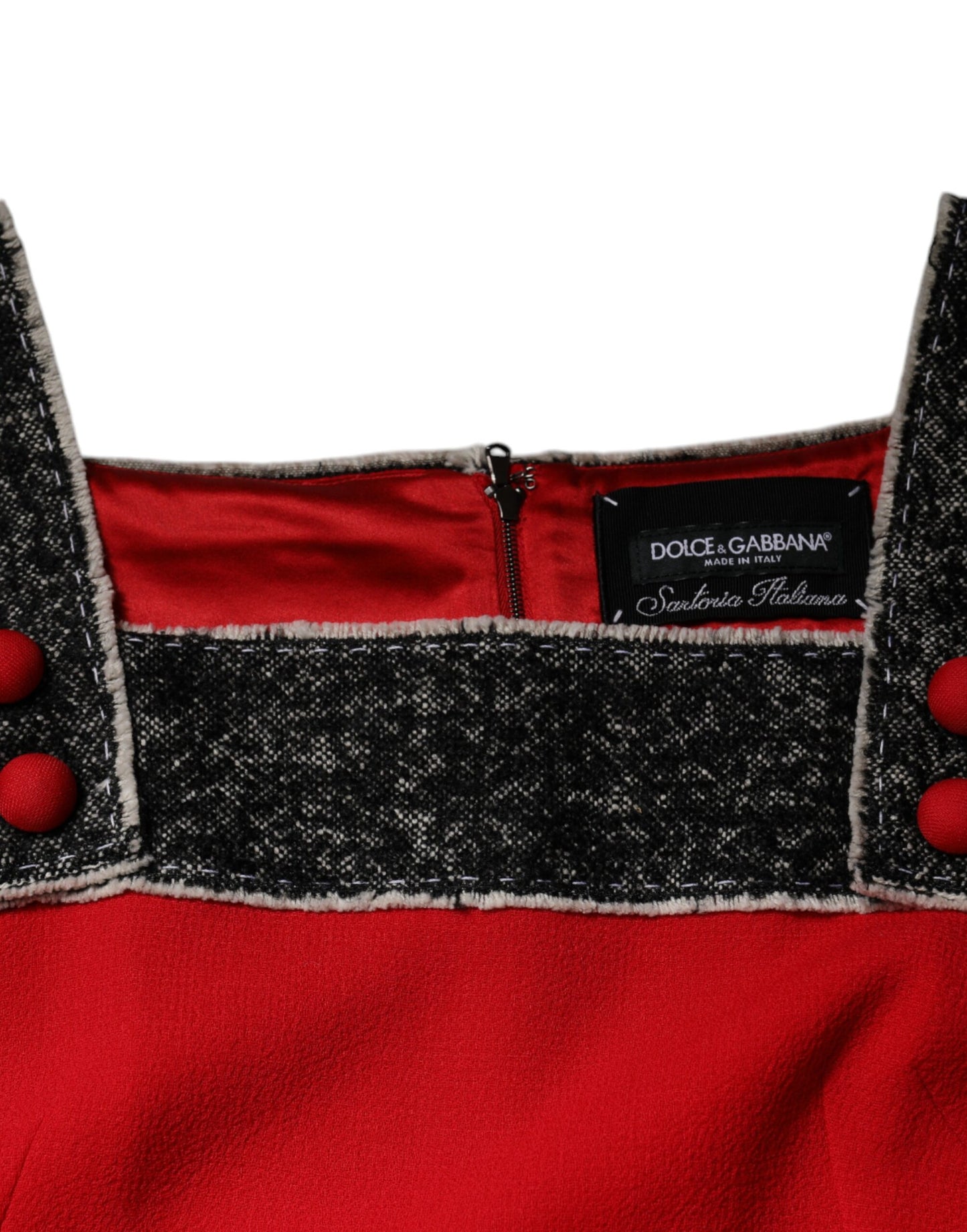 Dolce & Gabbana Red Wool Sleeveless A-line Flared Mini Dress DR281211-44