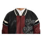 Dolce & Gabbana Leather Club Lounge Black Red Jacket JKT1103-1