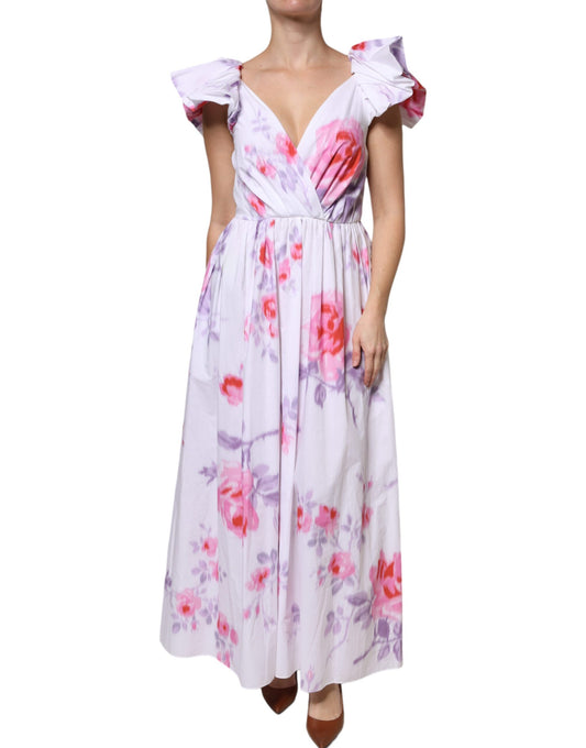 Philosophy White Floral Cotton Maxi Dress DR281379-42