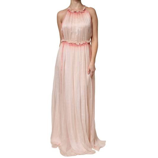 Alberta Ferretti Pink Sleeveless Pleated A-line Maxi Dress DR281411-42