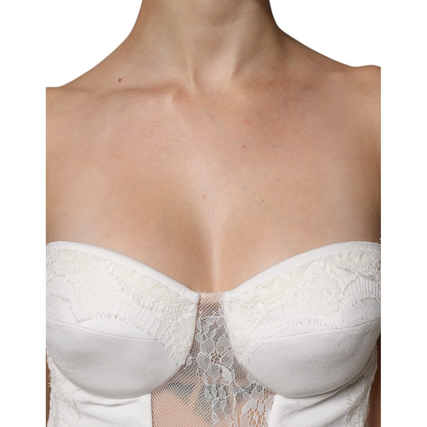 Elisabetta Franchi White Strapless Bustier Mermaid Gown Dress DR281428-46