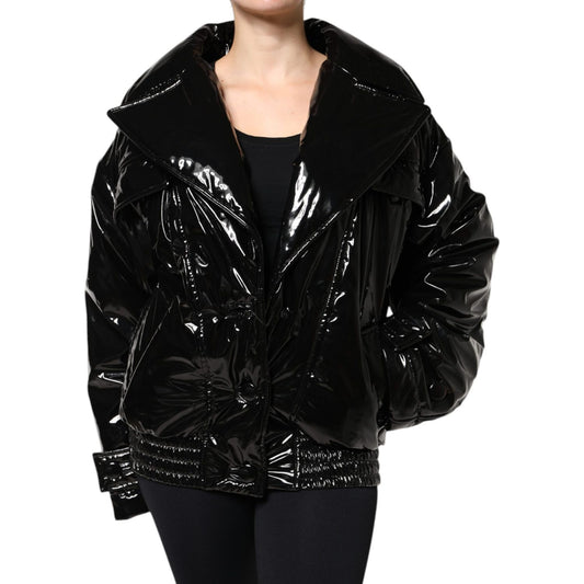 Dolce & Gabbana Black Polyester Button Down Blouson Jacket JKT4095-38