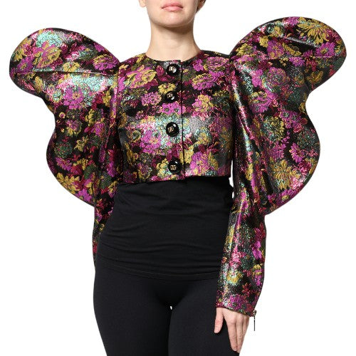 Dolce & Gabbana Multicolor Floral Jacquard Cropped Jacket JKT4101-36
