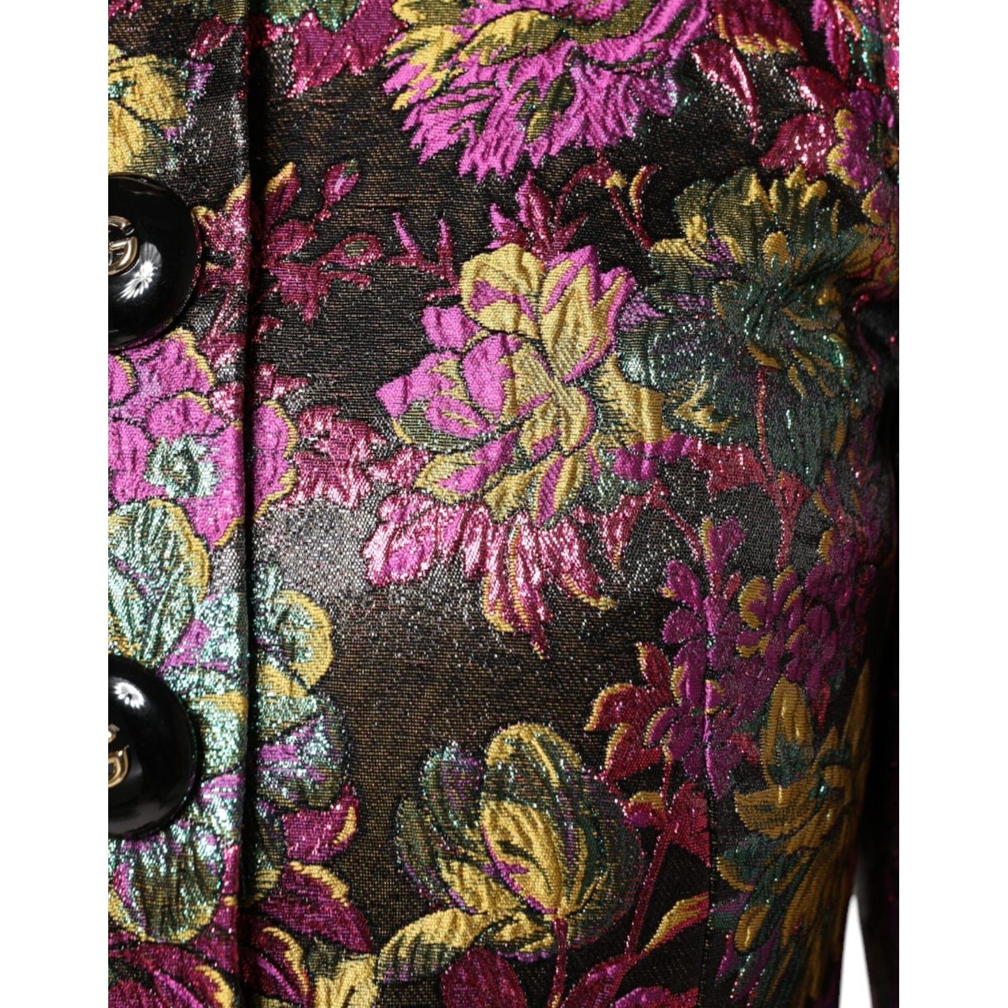 Dolce & Gabbana Multicolor Floral Jacquard Cropped Jacket