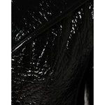 Dolce & Gabbana Black Leather Cropped Long Sleeve Coat Jacket JKT4181-40