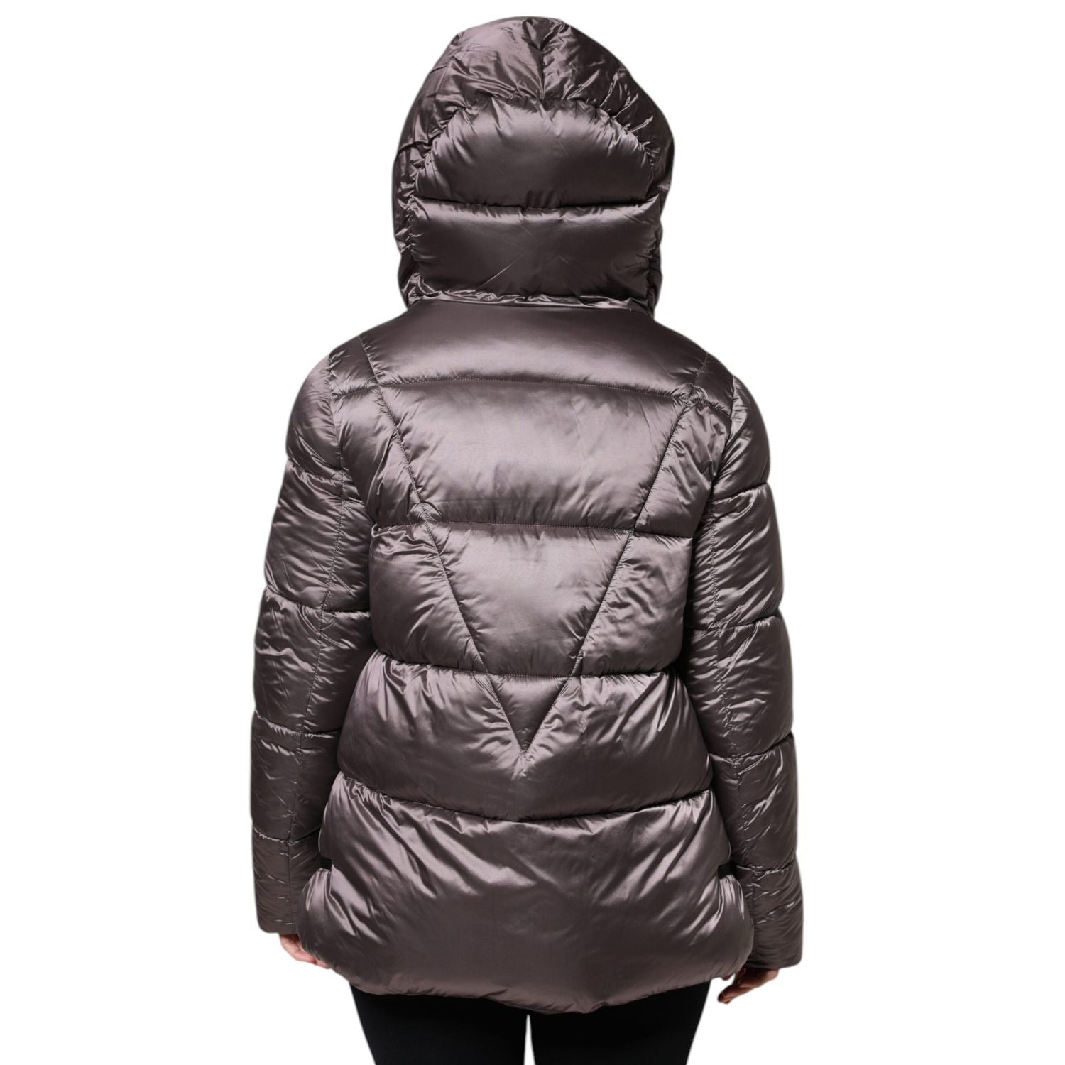 Scervino Street Violet Puffer Quilted Hooded Women Coat Jacket