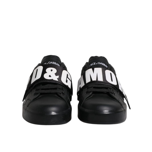 Dolce & Gabbana Black D&G AMORE Low Top Sneakers Shoes LA12259-37