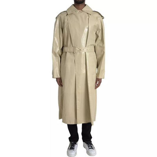 Bottega Veneta Beige Lambskin Leather Trench Coat Jacket JKT4063-48