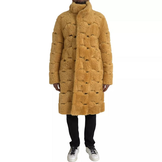 Bottega Veneta Yellow Wool Long Teddy Coat Jacket JKT4062-46