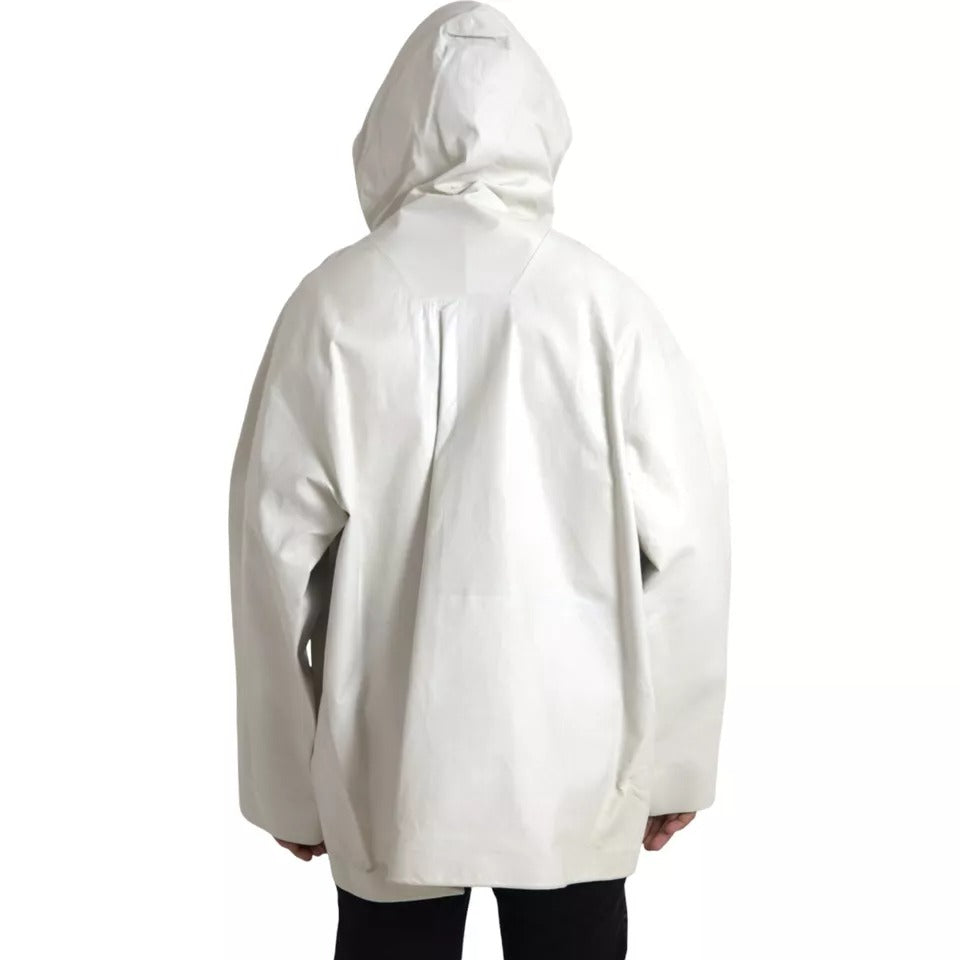 Bottega Veneta White Leather Men Waterproof Jacket Blouson JKT4066-50
