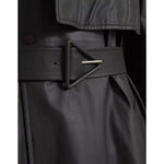 Bottega Veneta Black Leather Men Waterproof Trenchcoat Jacket JKT4070-48