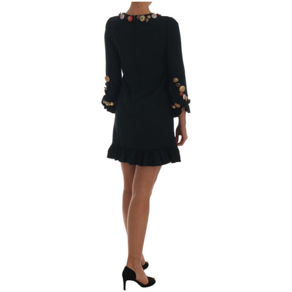 Dolce & Gabbana Crystal Green Stretch A-Line Short Dress