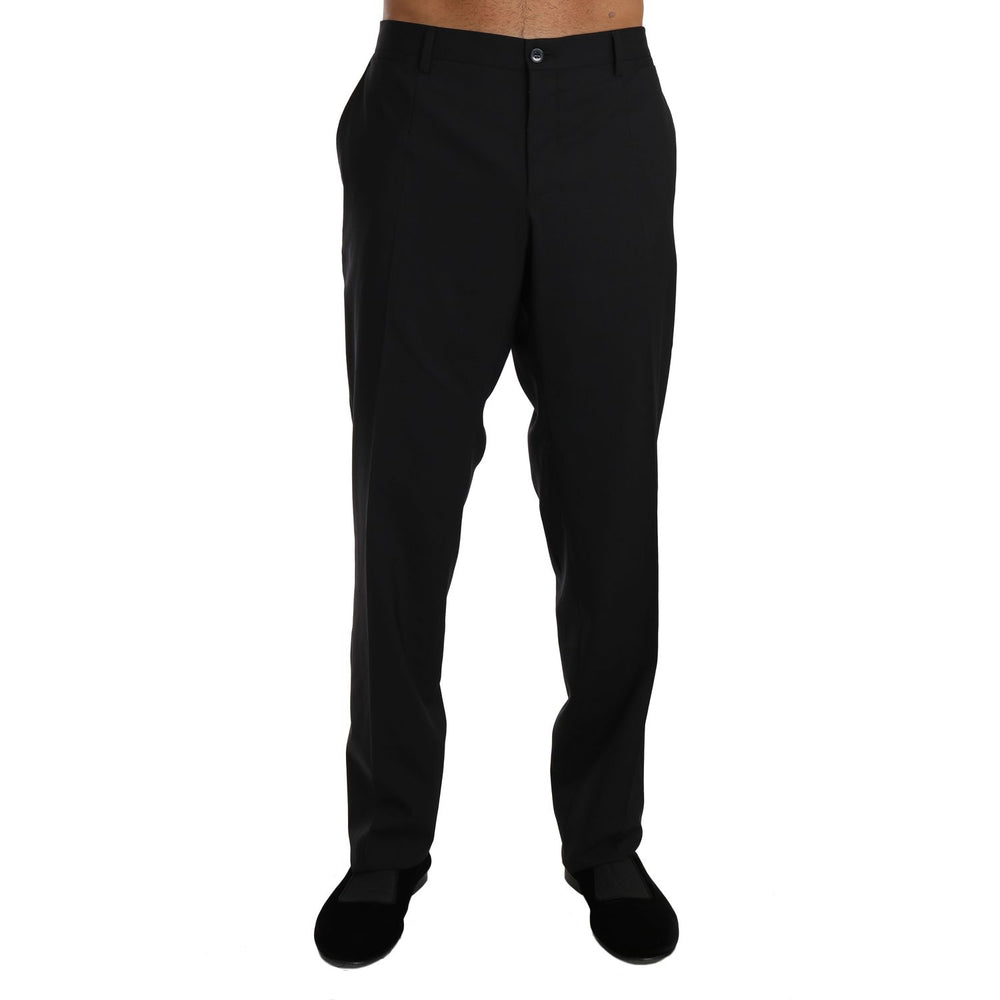 Dolce & Gabbana Black Wool Stretch Formal Trousers BYX1282-1