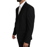Dolce & Gabbana Elegant Black Slim Fit Martini Blazer Jacket Dolce & Gabbana Black