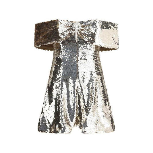 Self-Portrait Off-shoulder mini Dress SE-RS25971SGDGOLD-6