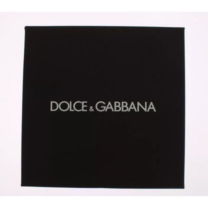 Dolce & Gabbana Silver Brown Raffia Leather Clasp Finder Chain Keyring