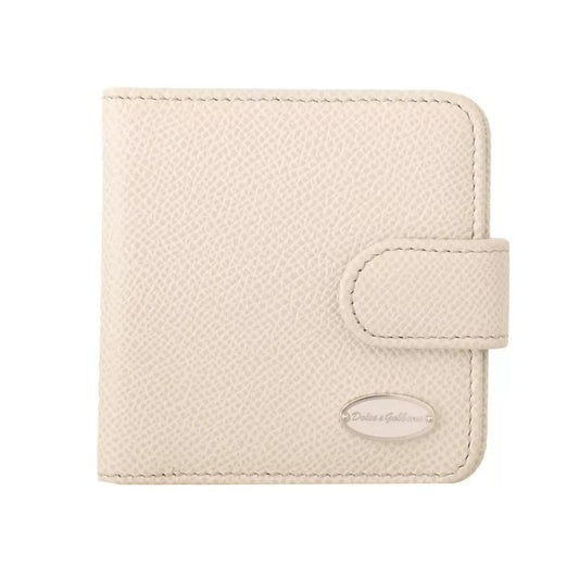 Dolce & Gabbana White Dauphine Leather Condom Case Holder Pocket Wallet VAS15184