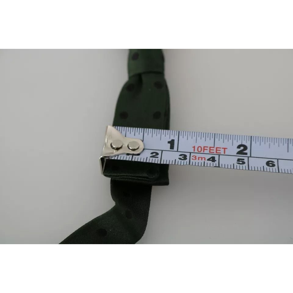 Dolce & Gabbana Green Dotted Silk Adjustable Neck Bow Tie