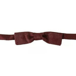 Dolce & Gabbana Bordeaux Silk Floral Faille Adjustable Bow Tie FT1020