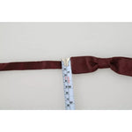 Dolce & Gabbana Bordeaux Silk Floral Faille Adjustable Bow Tie FT1020