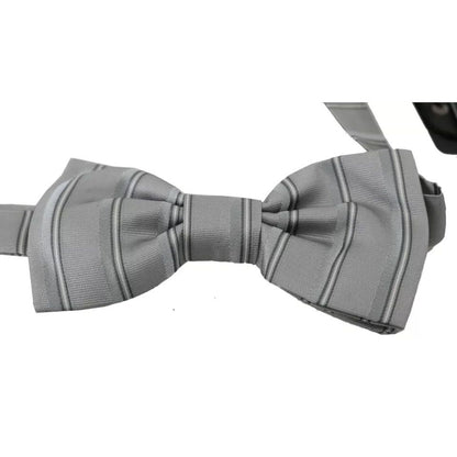 Dolce & Gabbana Light Gray Lining Adjustable Neck Butterfly Bow Tie
