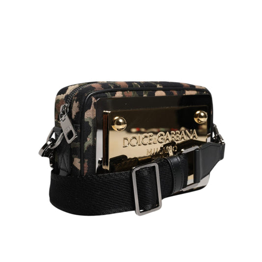 Dolce & Gabbana Multicolor Leopard Jacquard DG Logo Crossbody Bag BAG1617