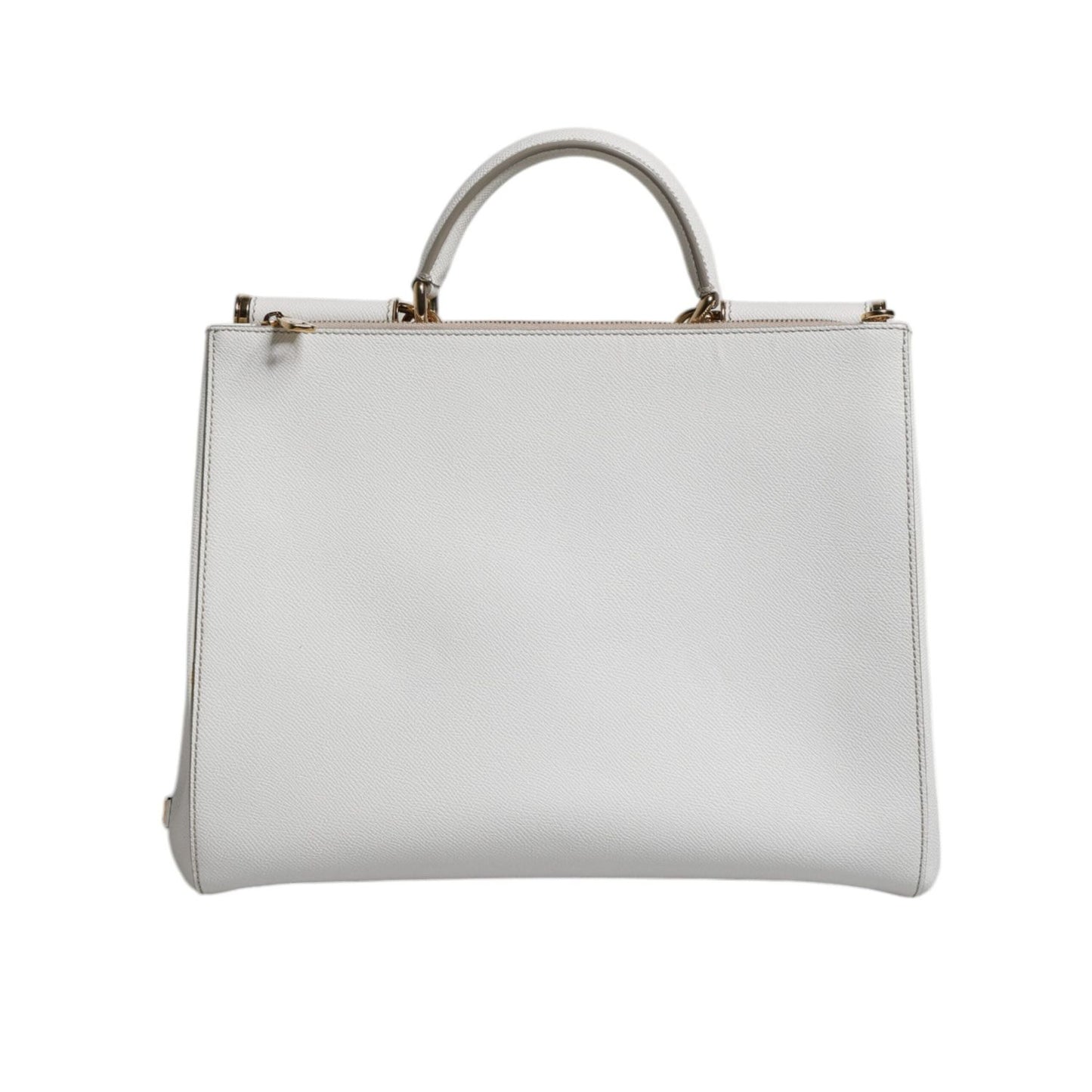 Dolce & Gabbana White Leather Logo Top Handle Tote Crossbody Bag BAG1635