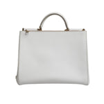 Dolce & Gabbana White Leather Logo Top Handle Tote Crossbody Bag BAG1635