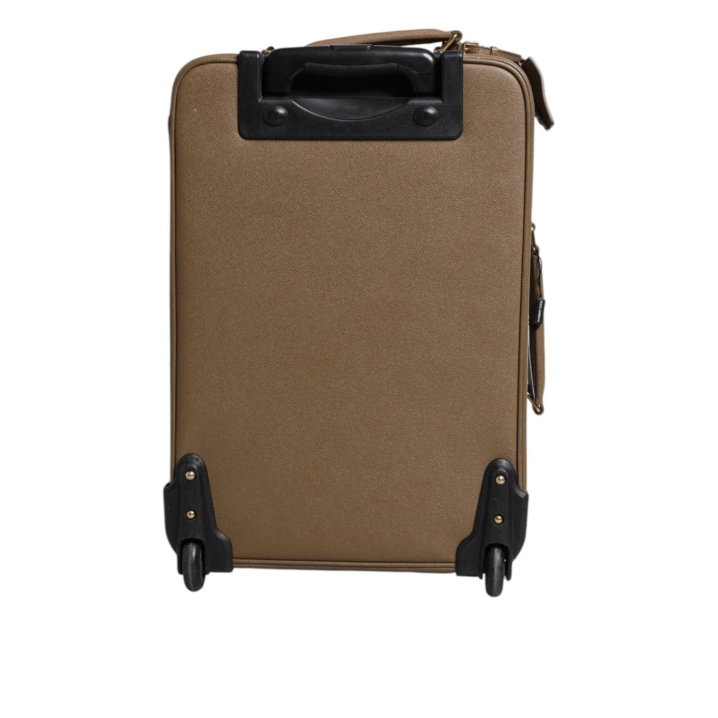 Dolce & Gabbana Fuchsia Khaki Leather Trolley Travel Wheel Suitcase Bag BAG4115