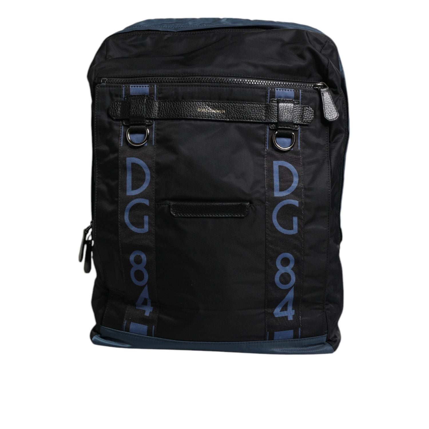 Front view with bag zipped and handles upright.