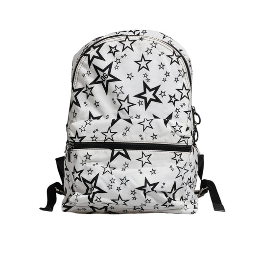 Dolce & Gabbana White DG Stars Print Nylon School Backpack Bag BAG4144