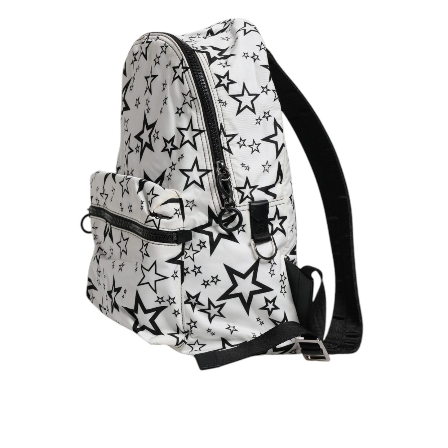 Dolce & Gabbana White DG Stars Print Nylon School Backpack Bag BAG4144